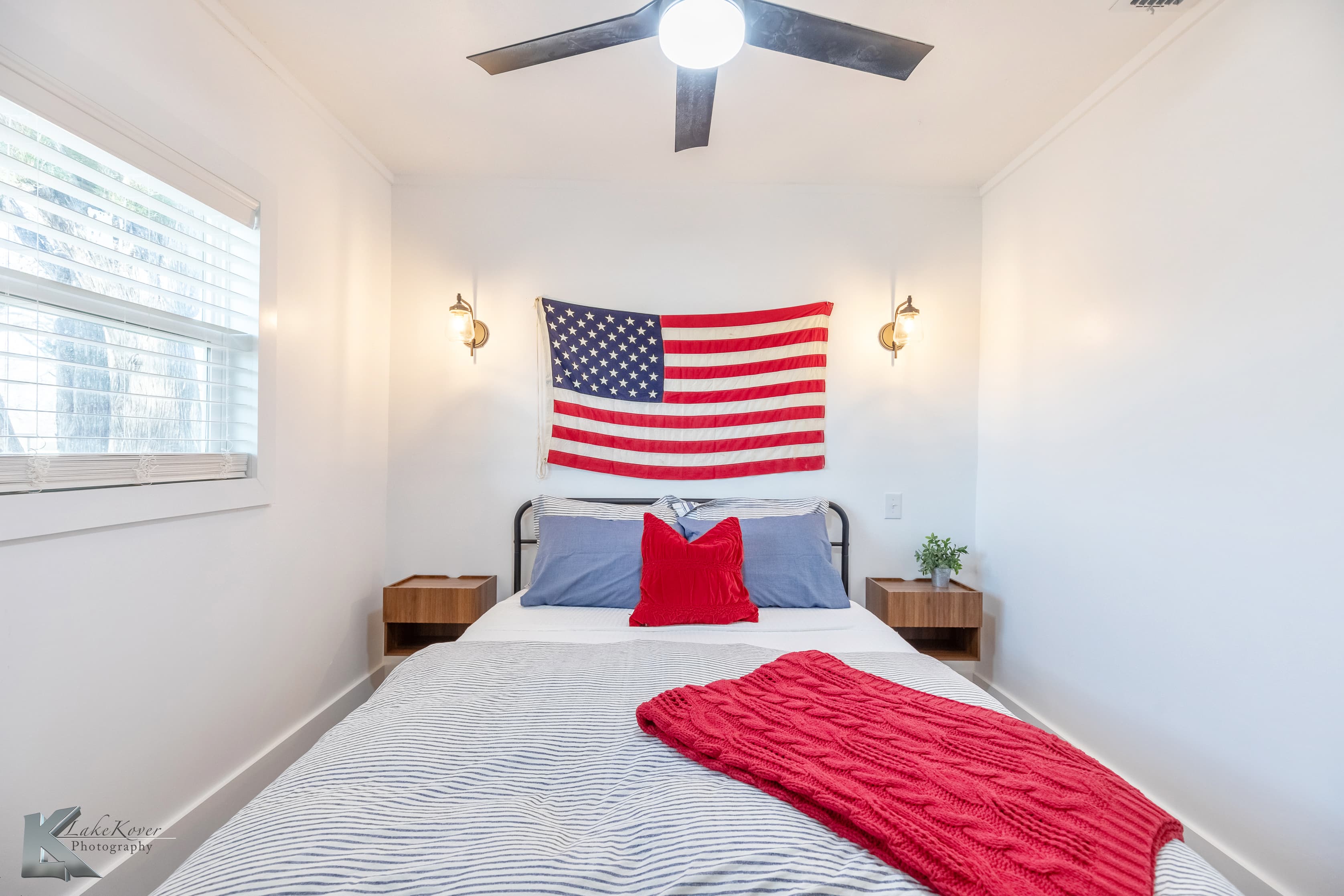 Kirkwood bedroom with American flag